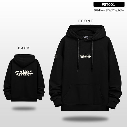 FieldSAHARA FST001 オリジナルフーディー ブラック ドロップショルダータイプ - FieldSAHARA
