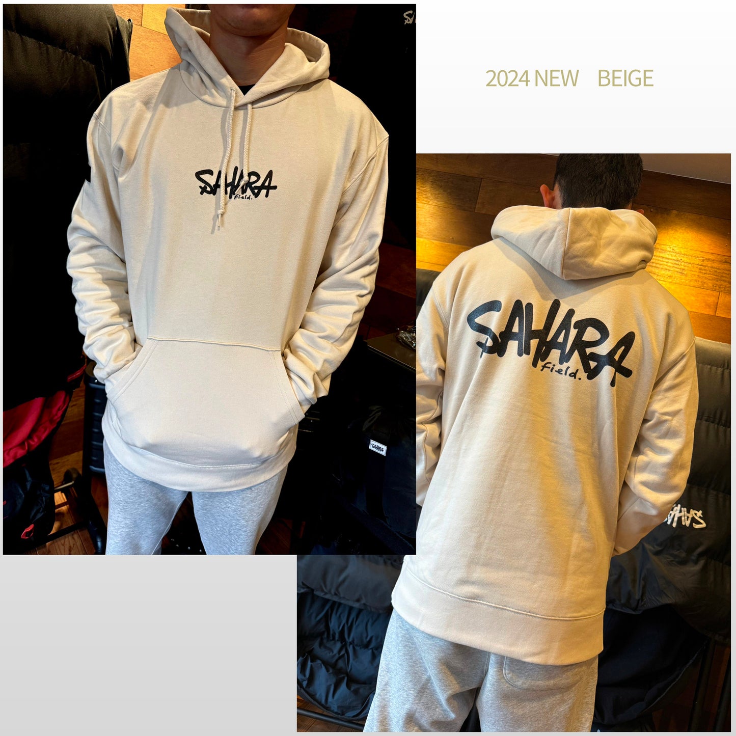 FieldSAHARA FST001 オリジナルフーディー ベージュ - FieldSAHARA