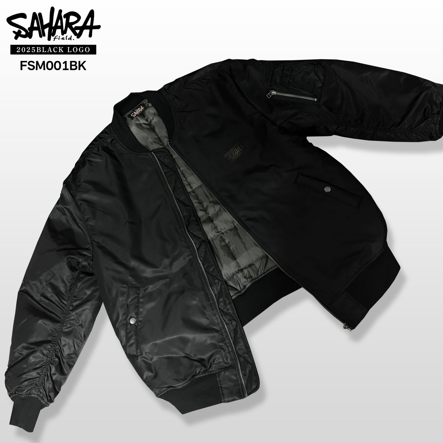 FieldSAHARA FSM001BK オリジナル MA-1ジャケット ALL BLACK - FieldSAHARA
