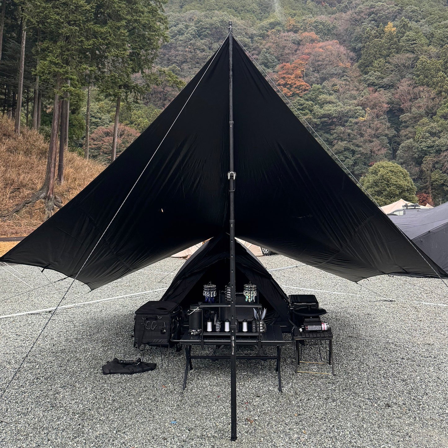 FieldSAHARA FST001BK 大型ヘキサオーニングタープ 5500 BLACK - FieldSAHARA