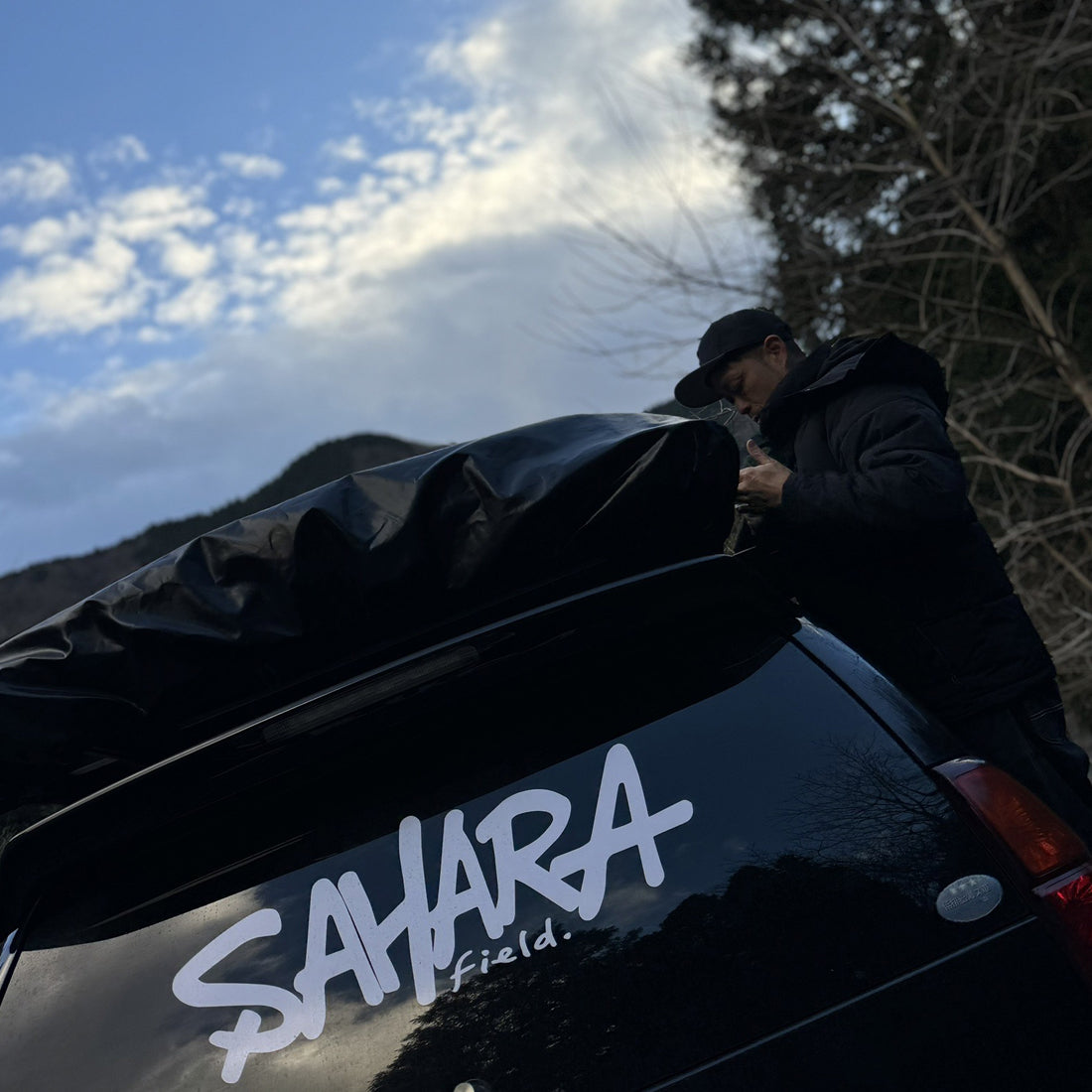 FieldSAHARA × eco-tech コラボルーフテント T-10S ワンタッチ BLACK EDITION - FieldSAHARA