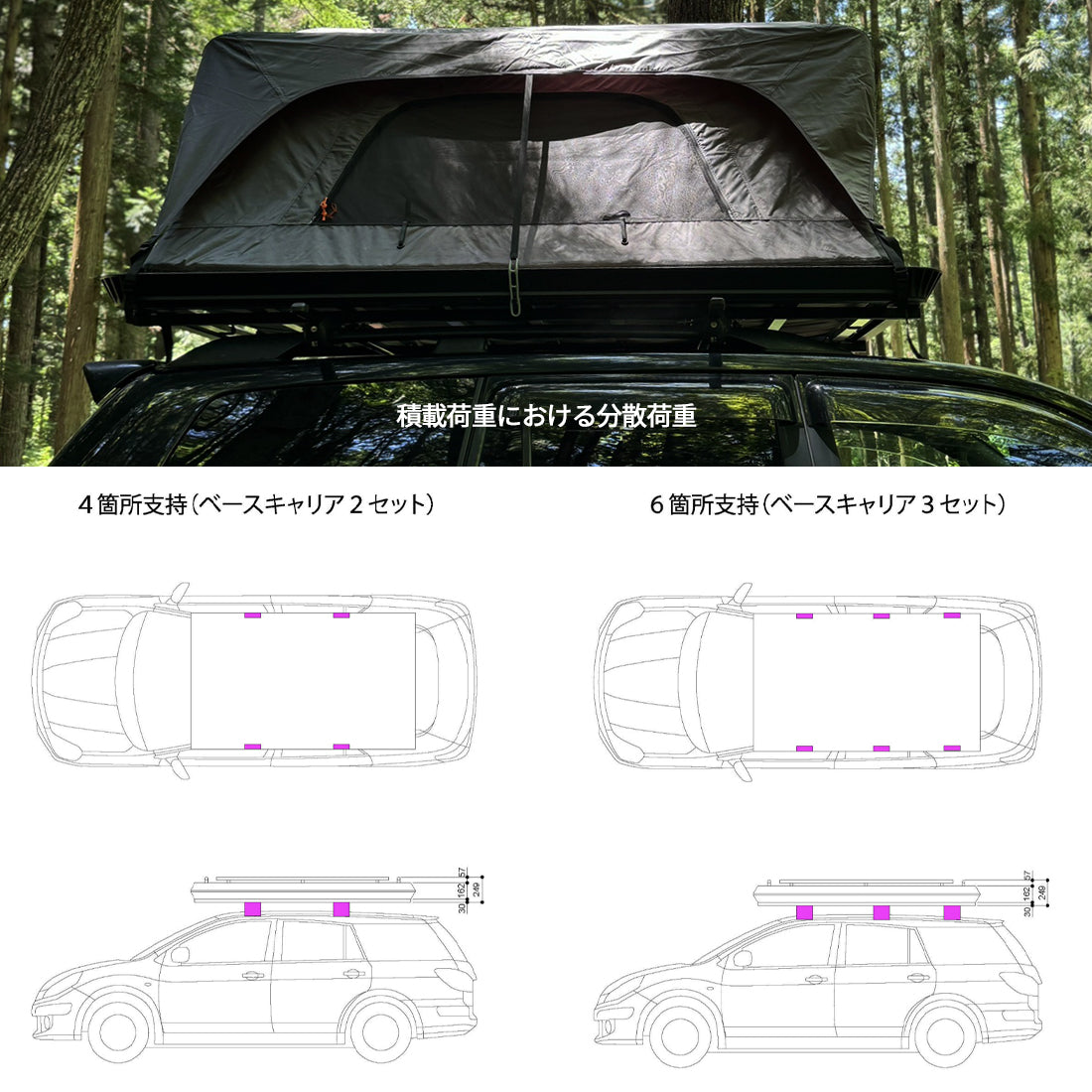 FieldSAHARA × eco-tech コラボルーフテント T-10S ワンタッチ BLACK EDITION - FieldSAHARA