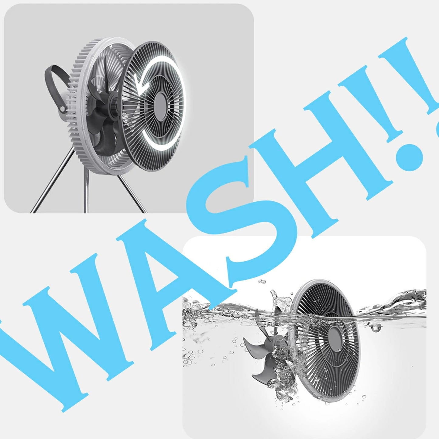 2023NEW FieldSAHARA GXZ-F2H 多機能アウトドアファン LED照明付き - FieldSAHARA