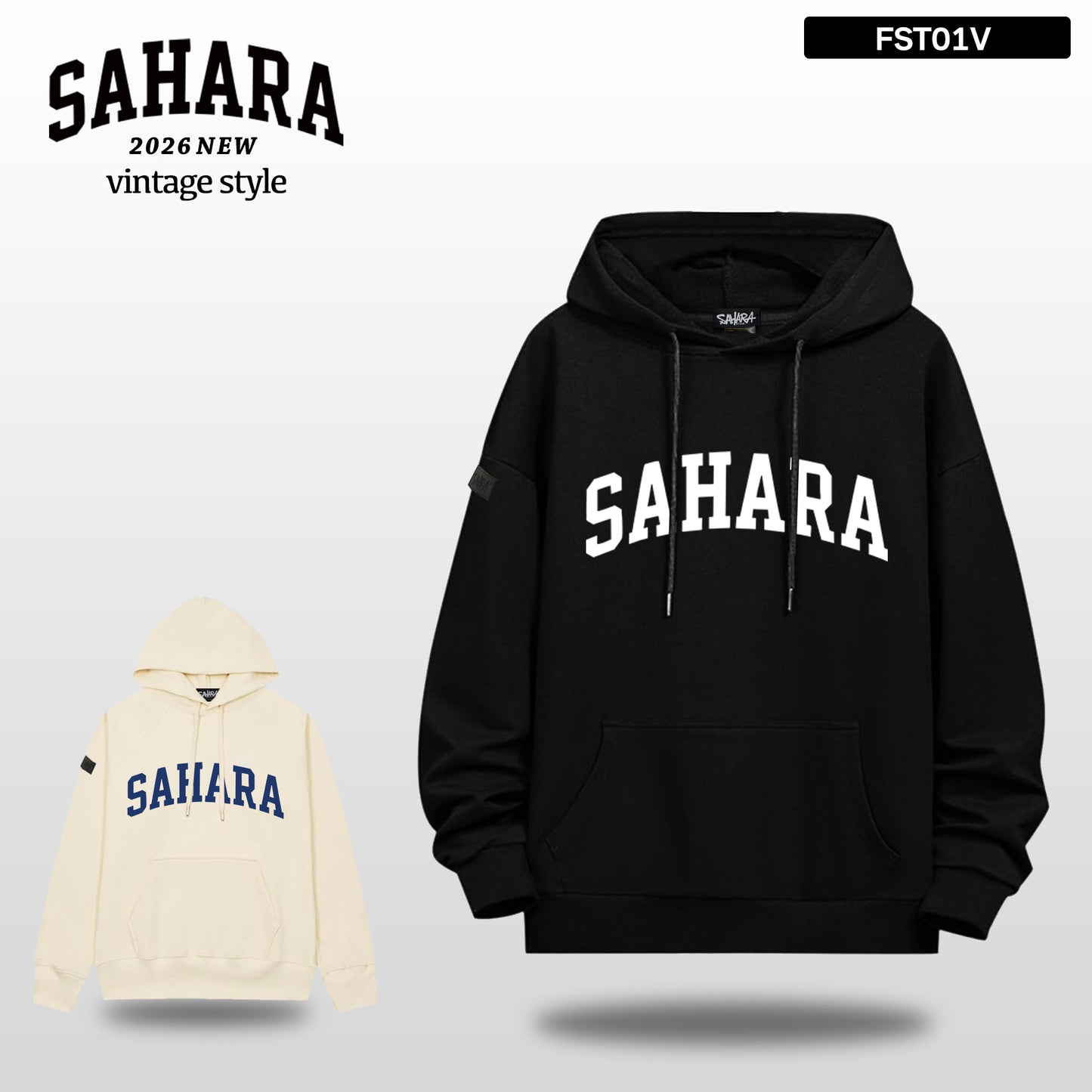 【 受注販売 】FieldSAHARA 2026 NEW オリジナルフーディー ブラック ドロップショルダー