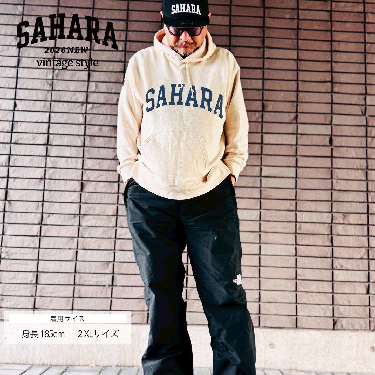 【 受注販売 】FieldSAHARA 2026 NEW オリジナルフーディー ブラック ドロップショルダー