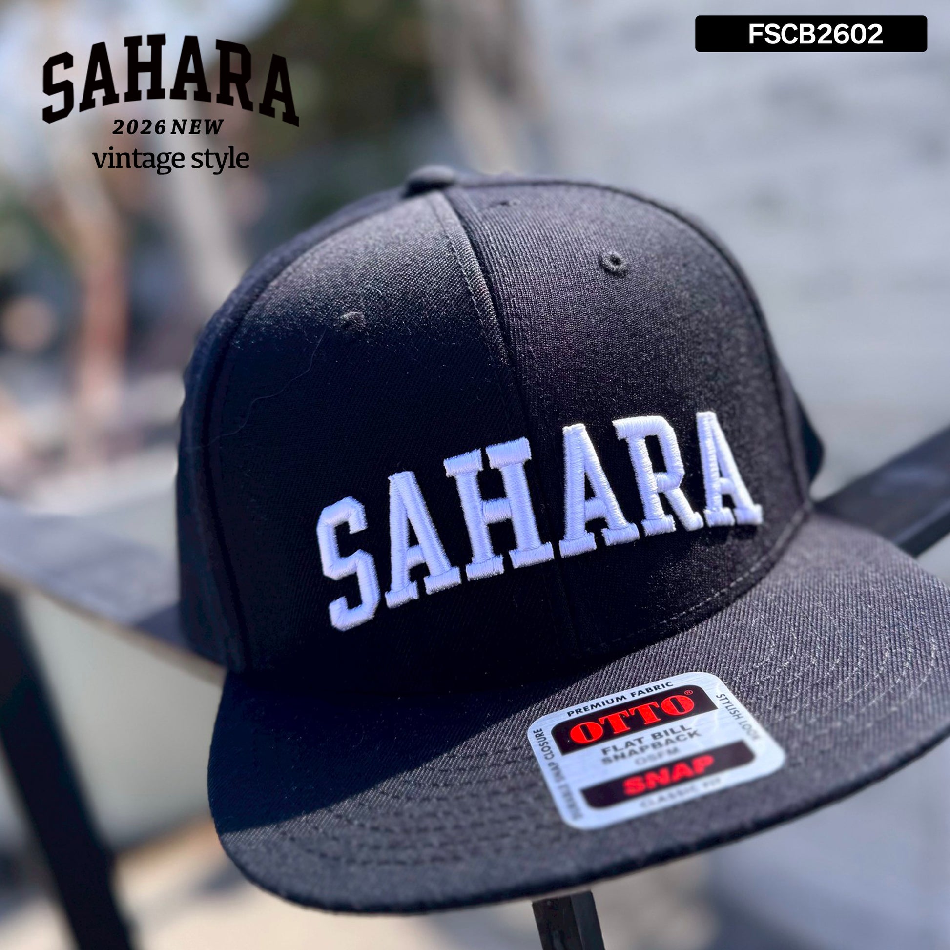 【 受注販売 】FieldSAHARA 2026 NEW オリジナルフラットキャップ ALL BLACK - FieldSAHARA