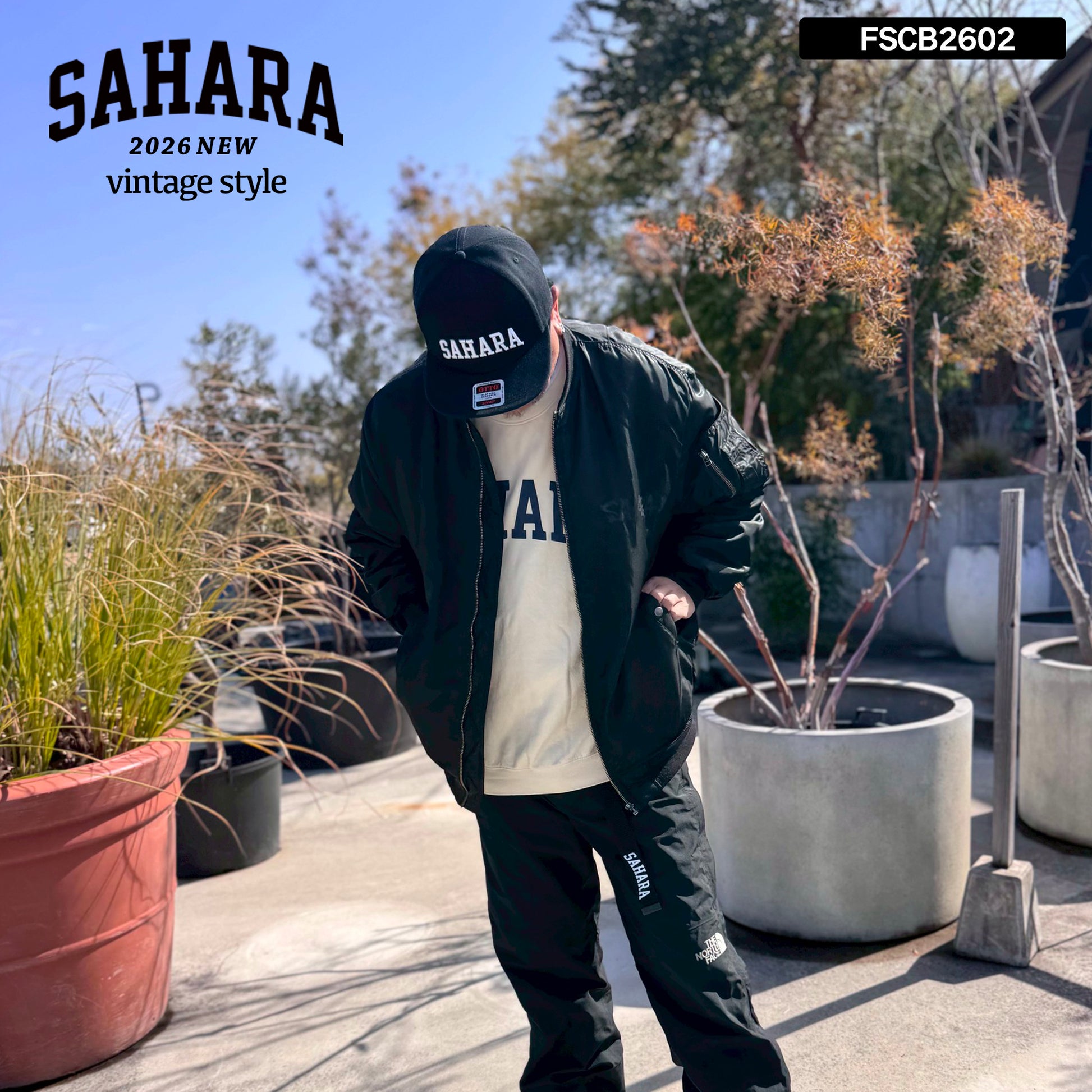 【 受注販売 】FieldSAHARA 2026 NEW オリジナルフラットキャップ ALL BLACK - FieldSAHARA