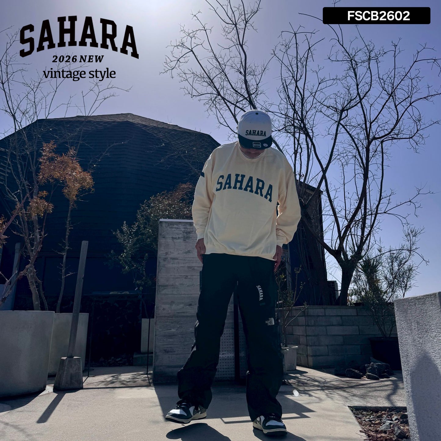 【 受注販売 】FieldSAHARA 2026 NEW  オリジナルフラットキャップ  WHITE × BLACK - FieldSAHARA