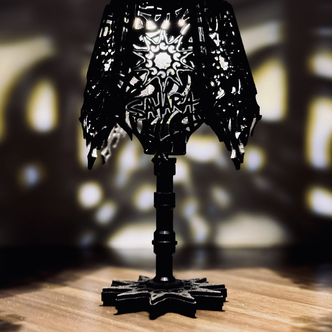 NEW 】FieldSAHARA × 木工凛 コラボランタンシェード 漆黒のスタンド