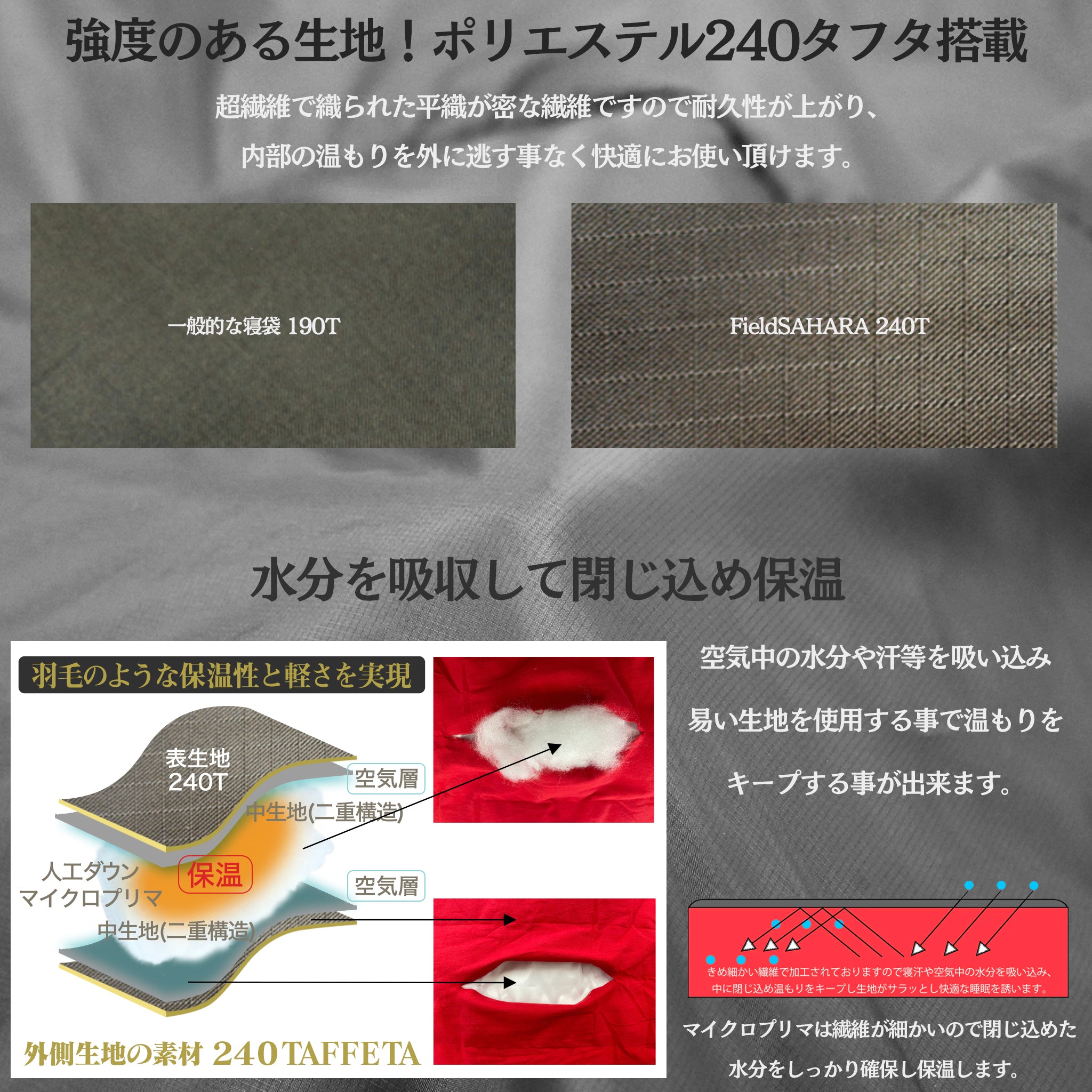 FieldSAHARA Z 封筒型 2色 限界使用可能温度 ℃ ZENダウン
