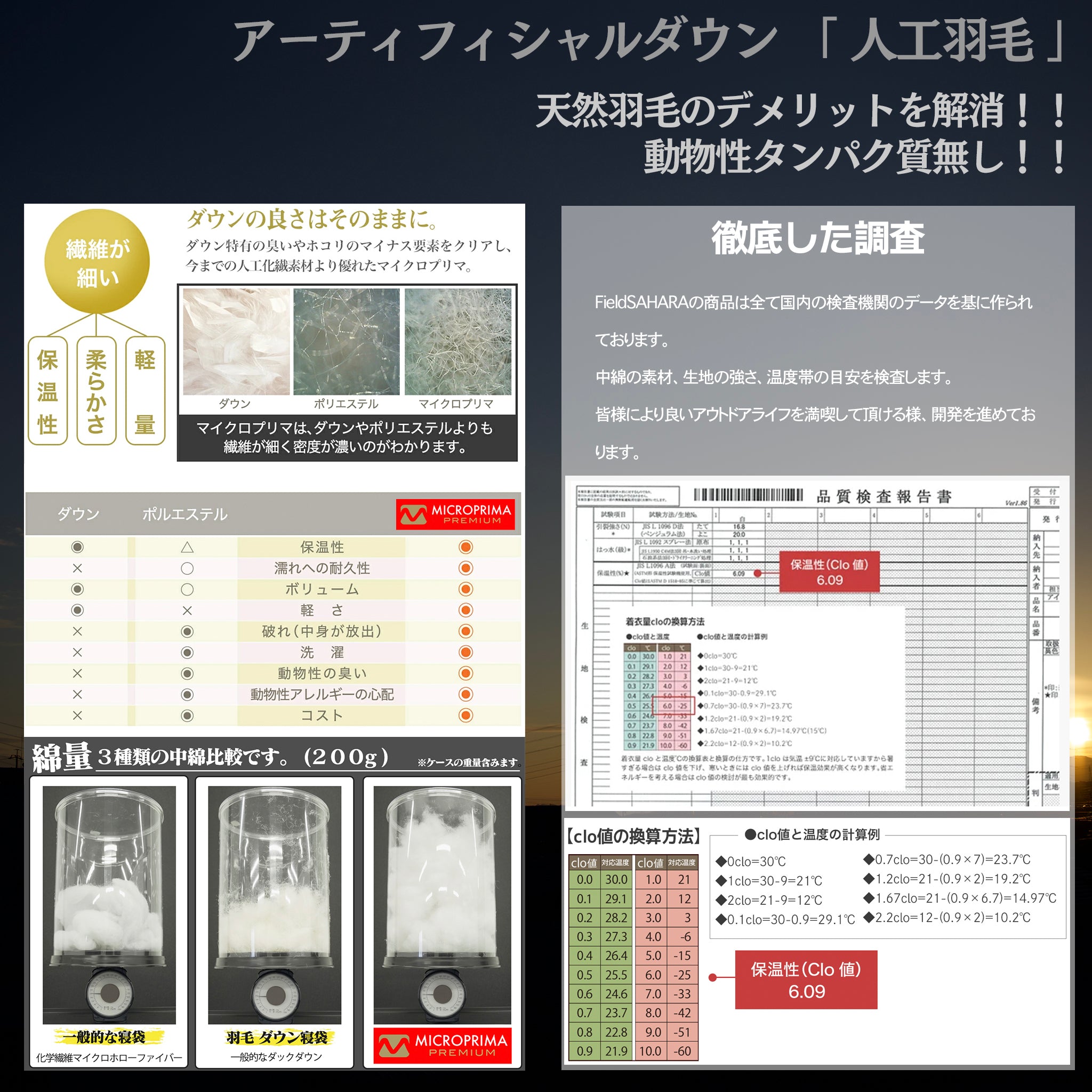 FieldSAHARA ZW2500 封筒型ワイドモデル 3色 限界使用可能温度 -25